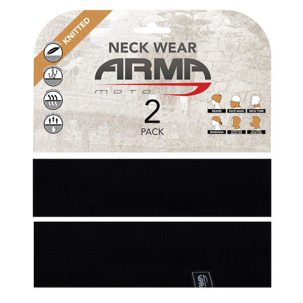 ARMR Moto Neck Tube 2 Pack - Black