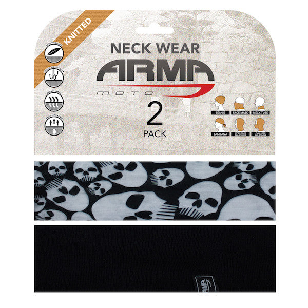 ARMR Moto Neck Tube 2 Pack - Skulls