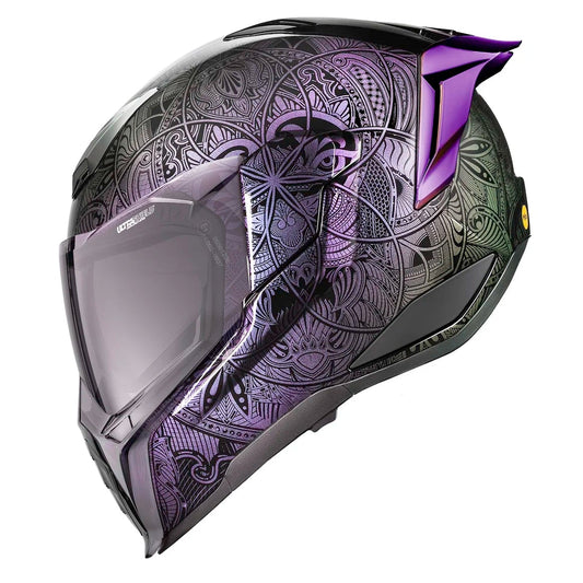 Side Of Icon Ultraflite Opan Mandala Helmet in Purple