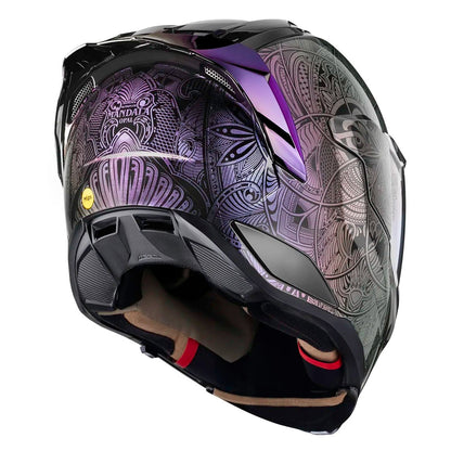 Back of Icon Ultraflite Opal Mandala Helmet - Purple