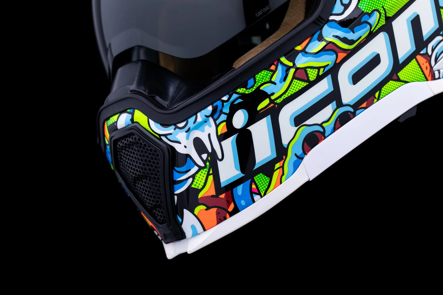 Front of Icon Ultraflite Doodle3 Helmet - White