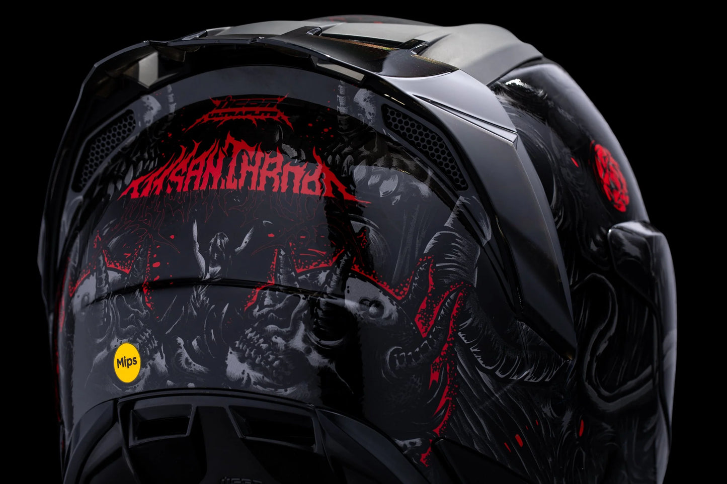 Back of Icon Ultraflite Misanthrope Helmet - Black