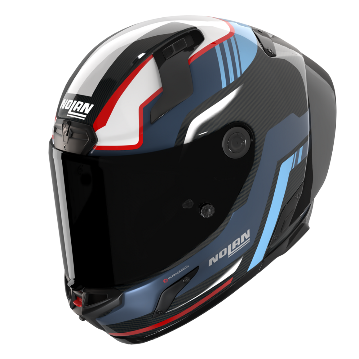 Nolan X-804 RS Piega 366 Helmet - Carbon / Blue / Red