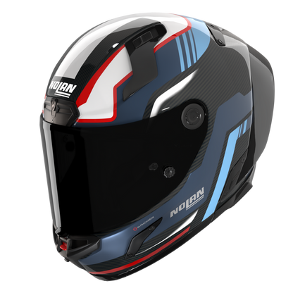 Nolan X-804 RS Piega 366 Helmet - Carbon / Blue / Red