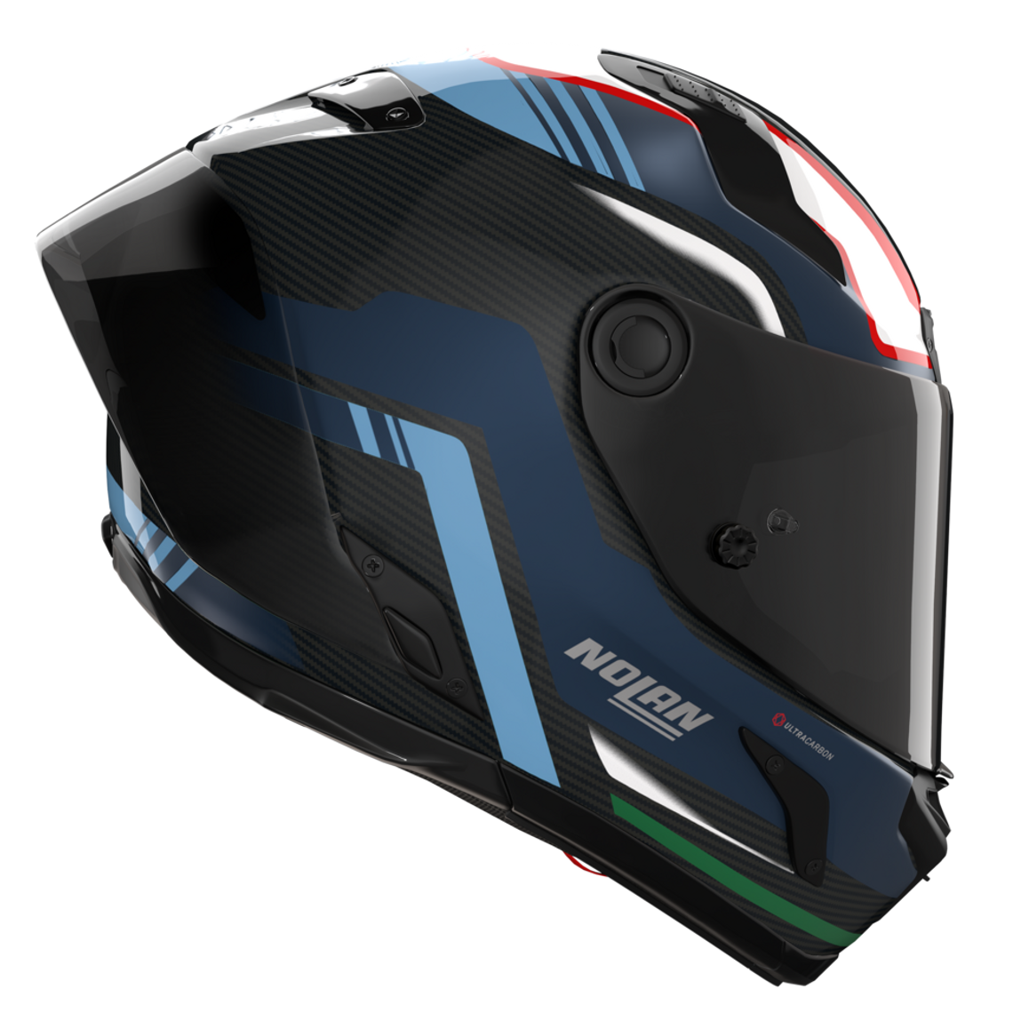 Nolan X-804 RS Piega 366 Helmet - Carbon / Blue / Red