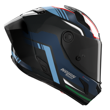 Nolan X-804 RS Piega 366 Helmet - Carbon / Blue / Red