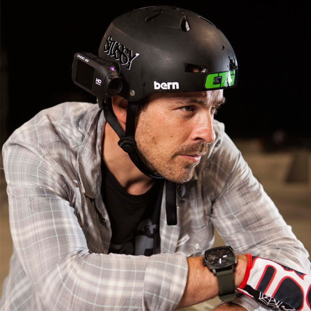 Drift Innovation Curved Adhesive Mounts on Helmet